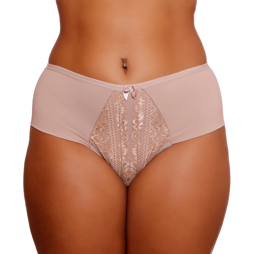 Calcinha Cintura Dupla Microfibra Com Renda Plus Size Dy Girl