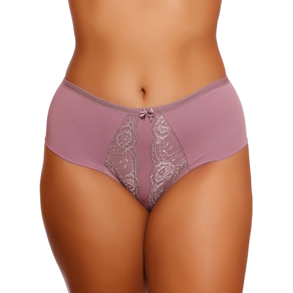 Calcinha Cintura Dupla Microfibra Com Renda Plus Size Dy Girl