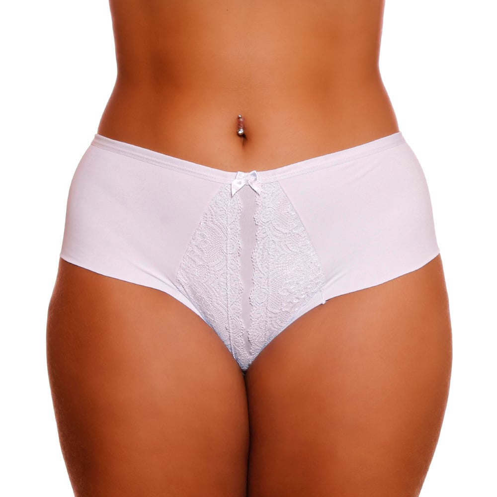 Calcinha Cintura Dupla Microfibra Com Renda Plus Size Dy Girl