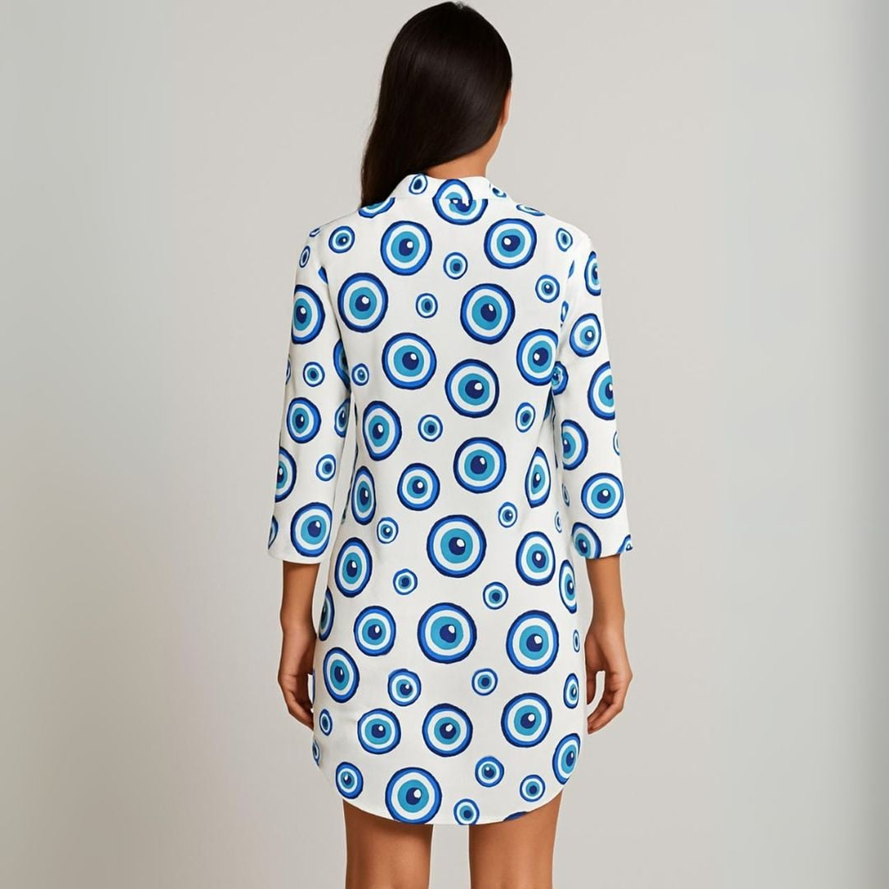 Saída De Praia Camisão Chemize Estampa Olho Grego Hangar Lingerie