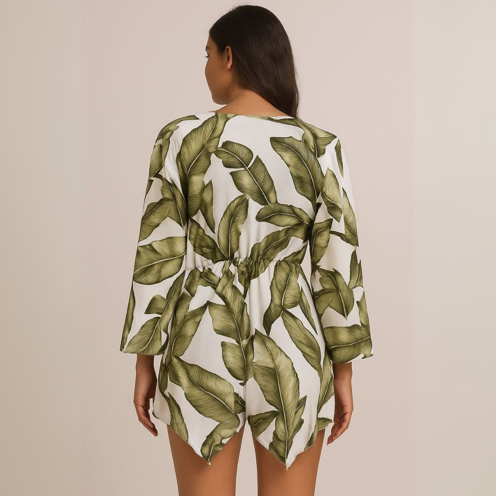 Saída De Praia Estampa Eco Green Linha Premium Hangar Lingerie