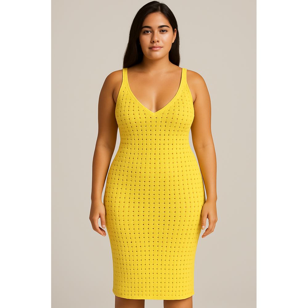 Saída De Praia Vestido Em Tricot Coleção Reveillon