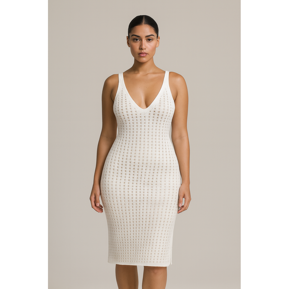 Saída De Praia Vestido Em Tricot Coleção Reveillon