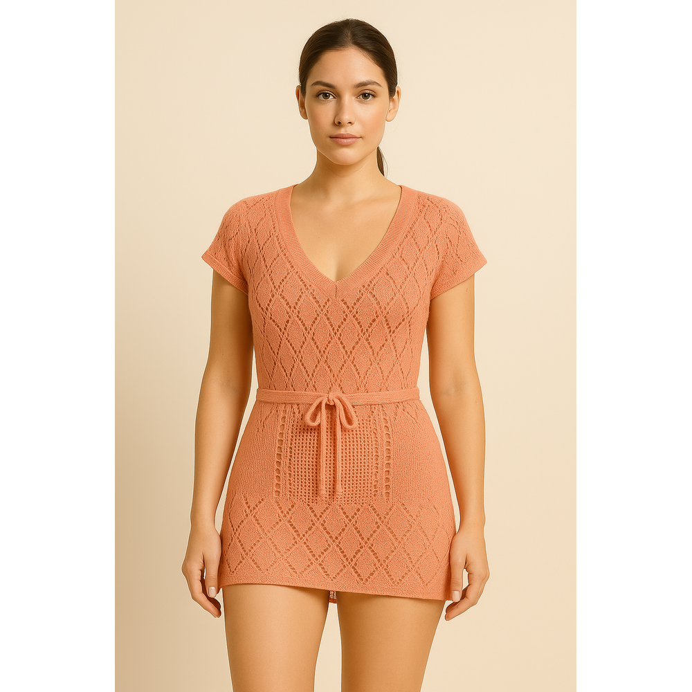 Saída De Praia Vestido Em Tricot Coleção Reveillon