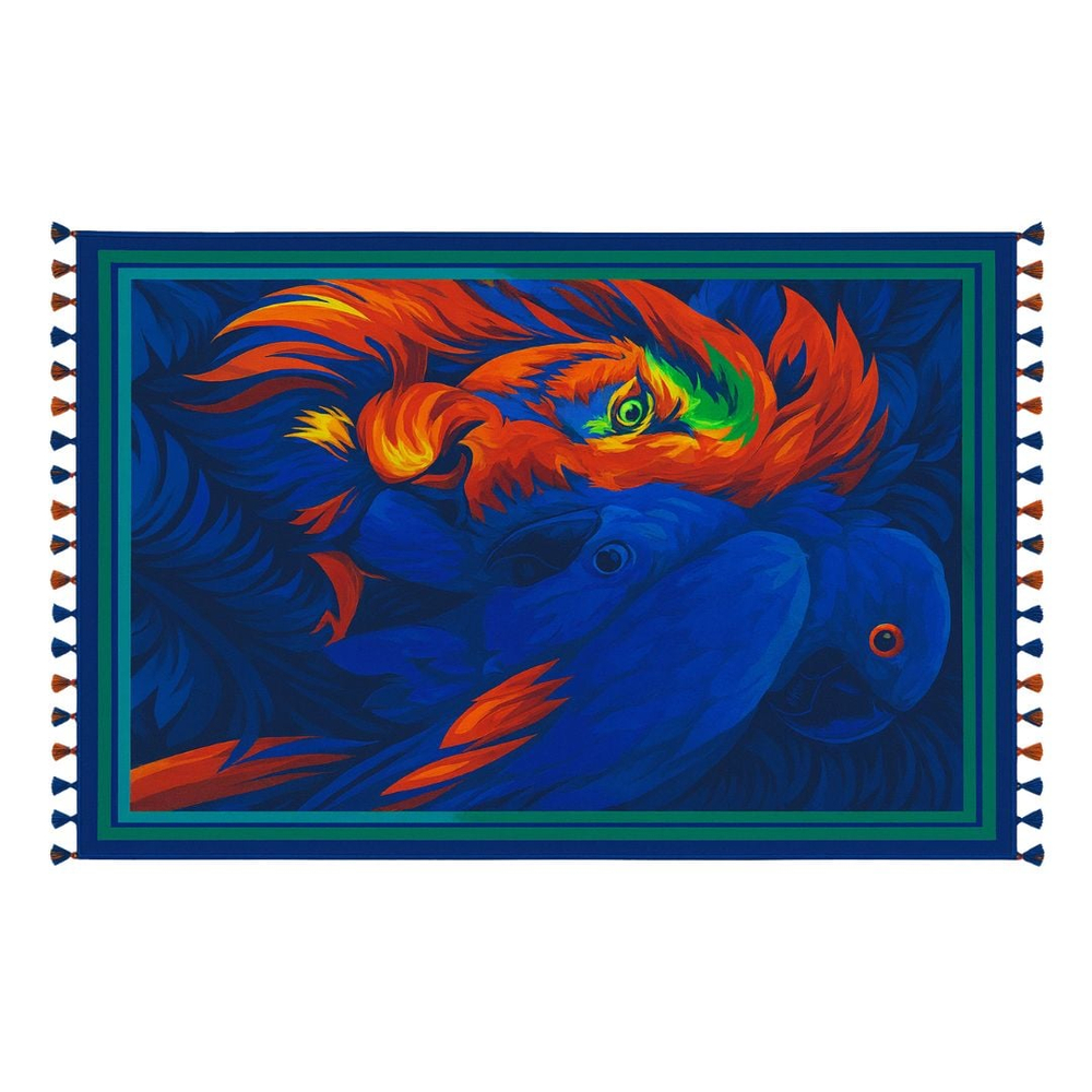 Canga De Praia Estampa De Poliéster Leão E Araras Hangar