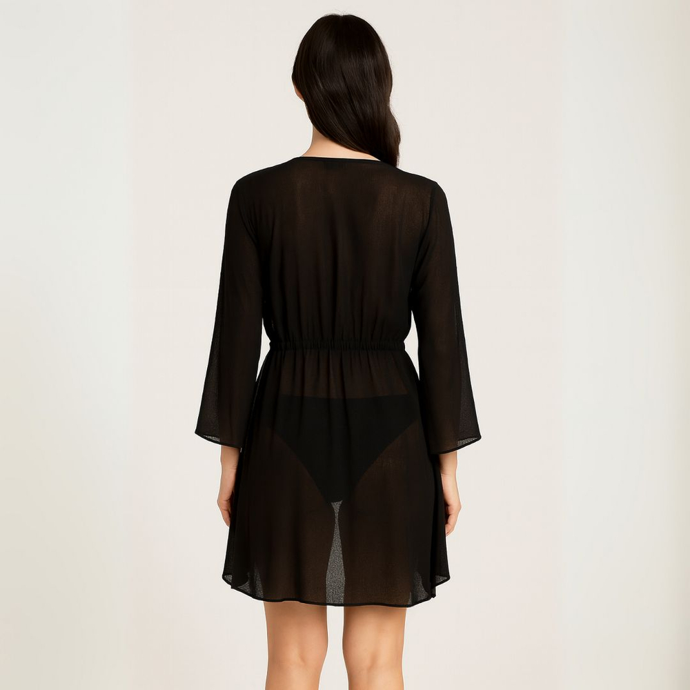 Saída De Praia Com Ponta Em Tule Linha Premium Hangar Lingerie