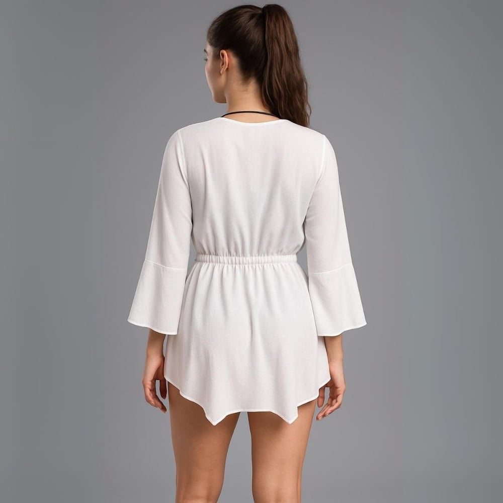 Saída De Praia Com Ponta Linha Premium Hangar Lingerie