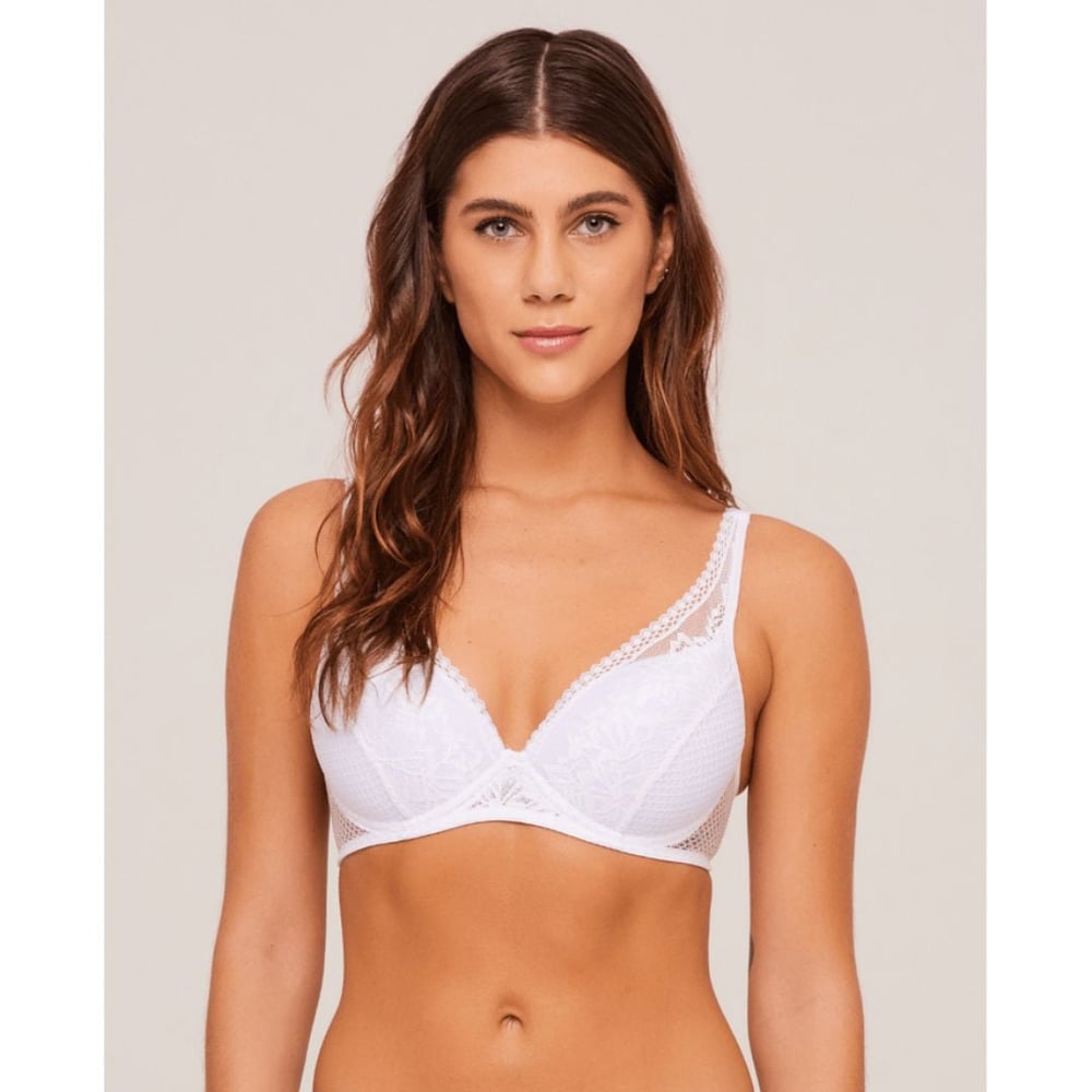 Sutiã Meia Taça Em Renda E Laise Fusion Com Bojo Liebe
