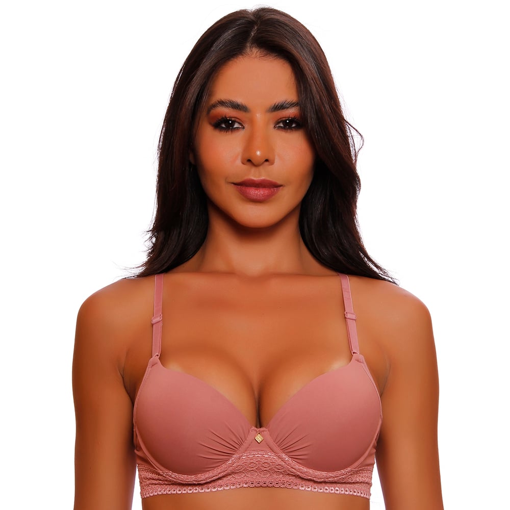 Sutiã Fashion Base Franzido Renda Elástica Nayane