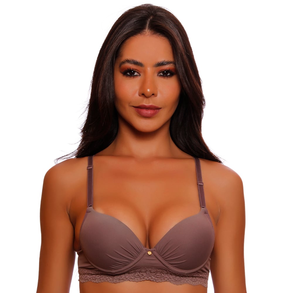 Sutiã Fashion Base Franzido Renda Elástica Nayane