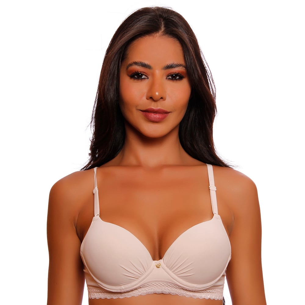 Sutiã Fashion Base Franzido Renda Elástica Nayane