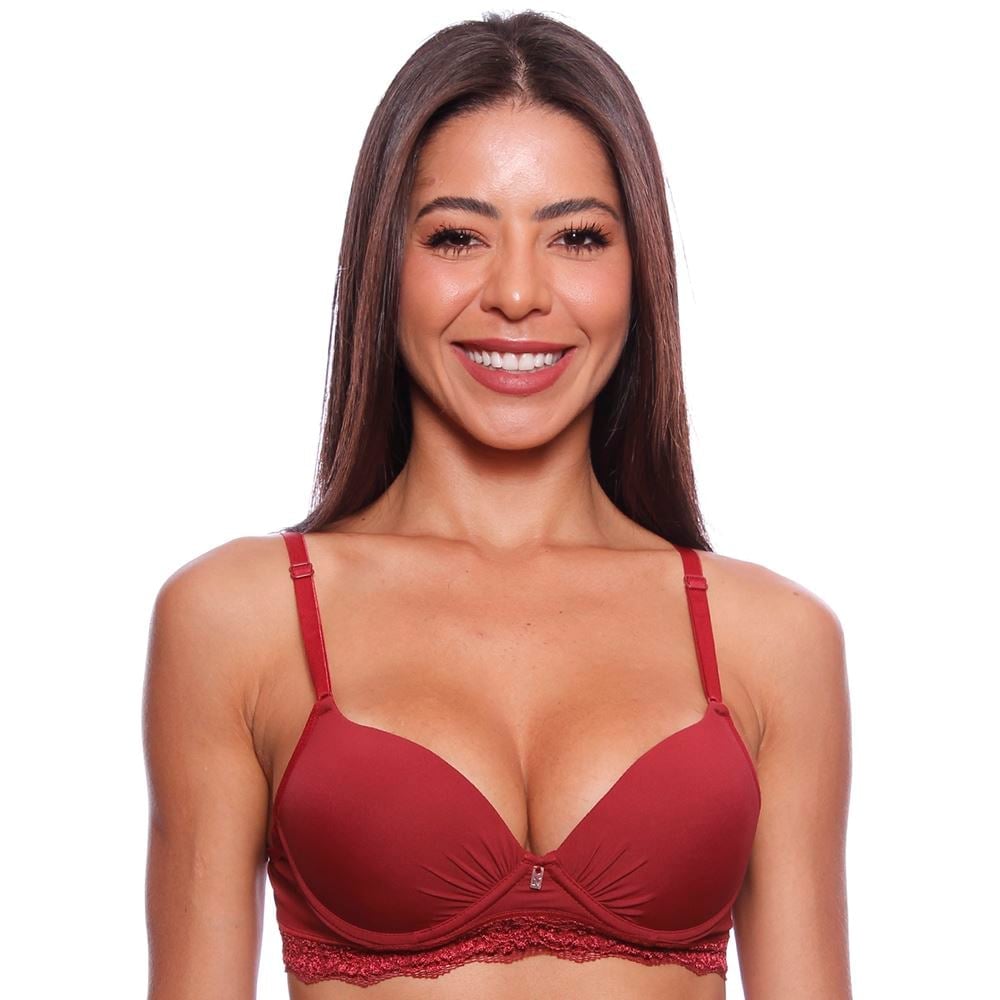 Sutiã Fashion Base Franzido Renda Elástica Nayane