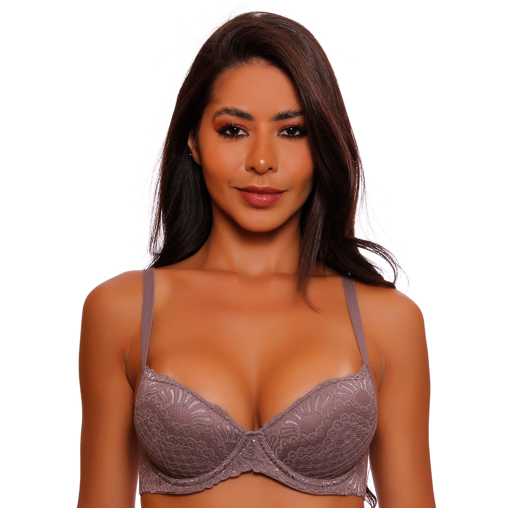 Sutiã Com Aro E Bojo Base Invisível Fit Detalhes Em Renda Nayane