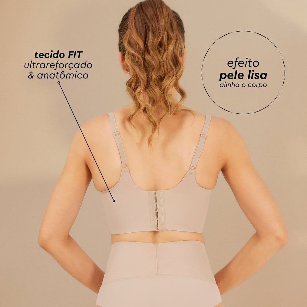 Sutiã Base Longa Invisível Fit Com Bojo E Aro Nayane