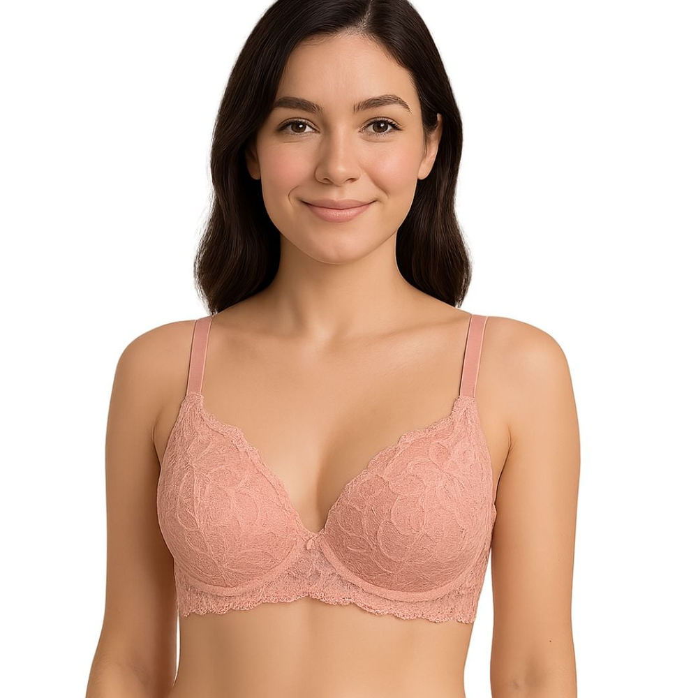 Sutiã Base Cruzada Rendada Com Bojo Lua Nayane