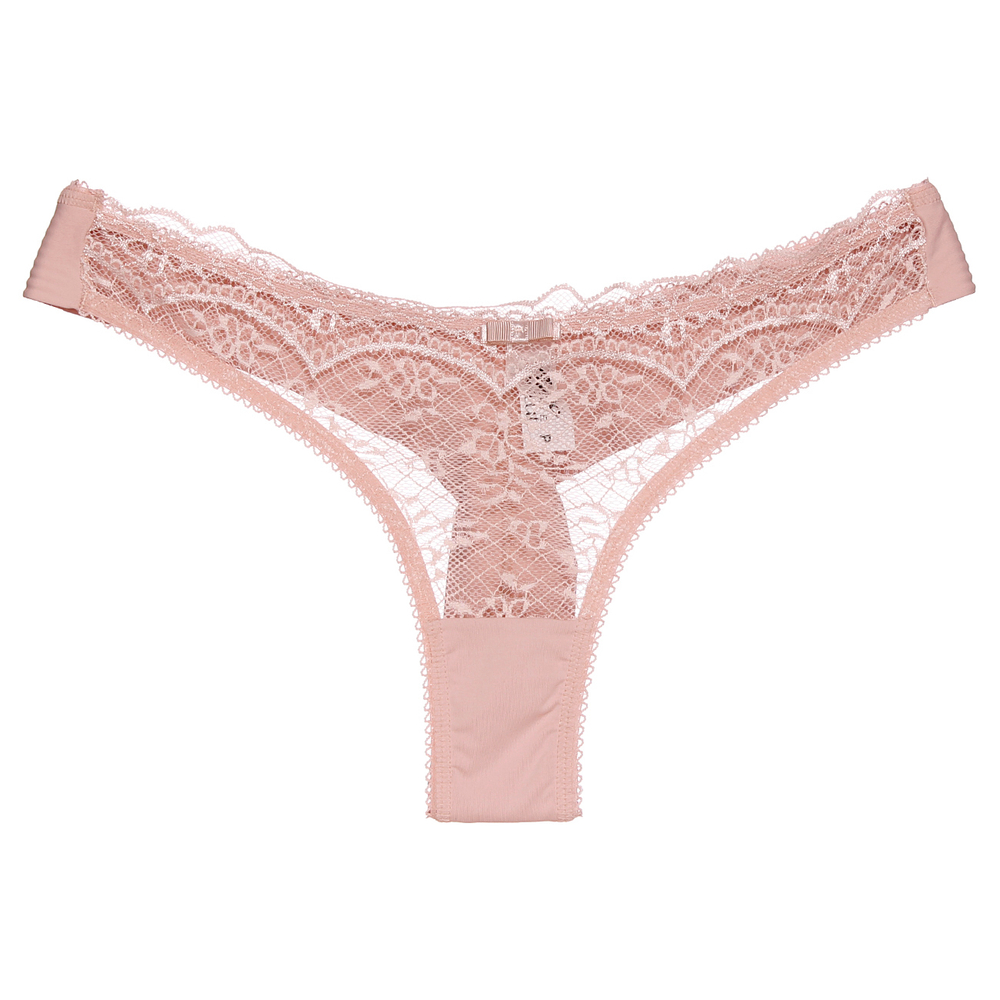Calcinha Fio Duplo Em Microfibra Com A Frente Em Renda Lutestil