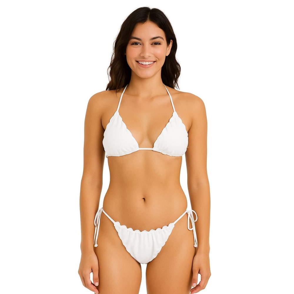 Biquíni Ripple Liso Com Calcinha Empina Bumbum E Bojo Cortininha