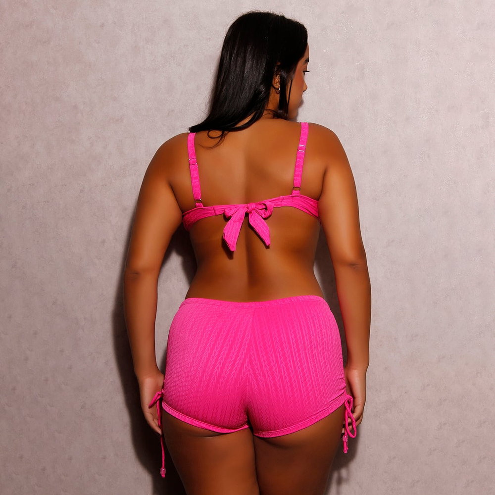 Conjunto Biquíni Meia Taça Com Shortinho Puxe Linha Premium