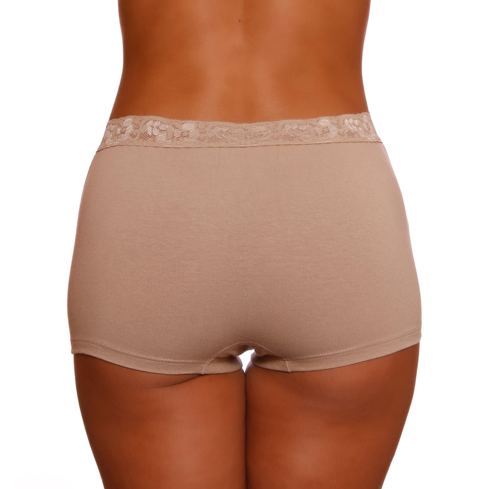 Calcinha Boxer De Algodão Ana Com Renda Ce&dy Lingerie