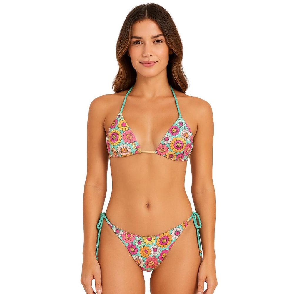 Biquíni Cortininha Keila Ripple Estampado Com Calcinha Empina Bumbum