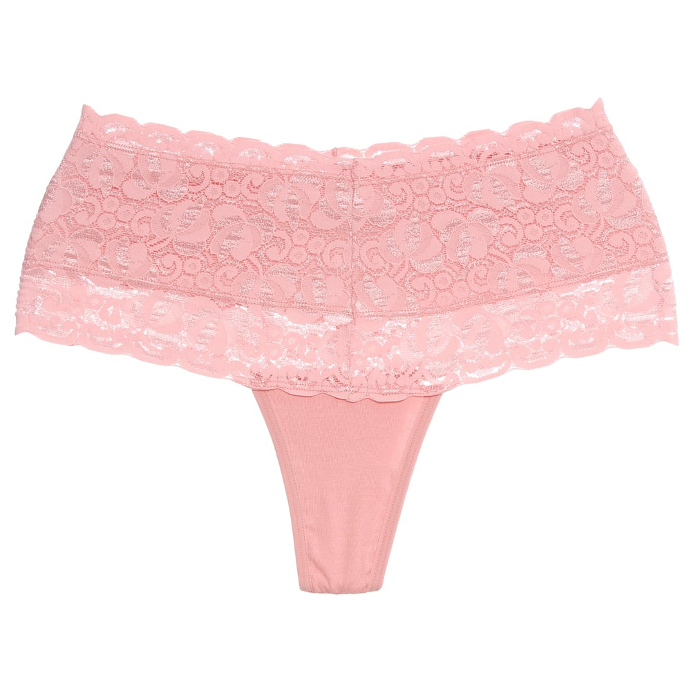 Calcinha Pala Alta Em Renda Fio Duplo Algodão Momento íntimo