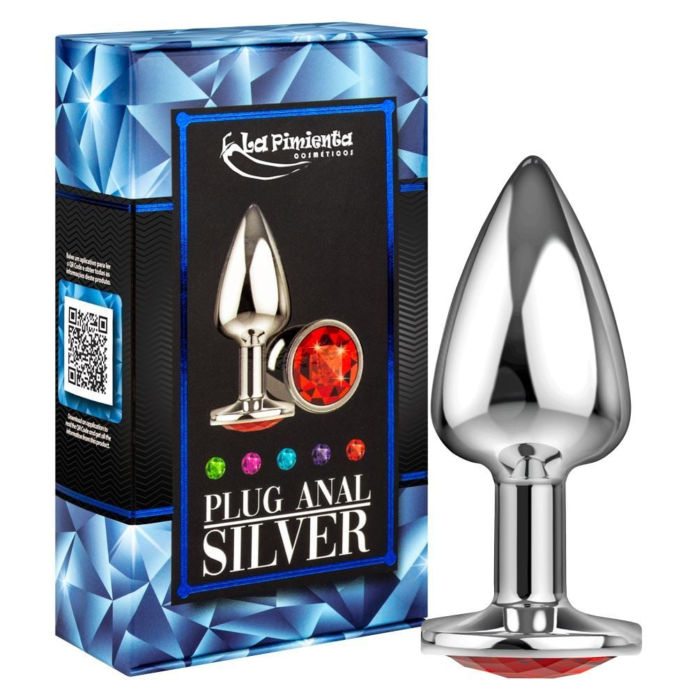 Plug Anal Silver Pedra Cristal La Pimienta