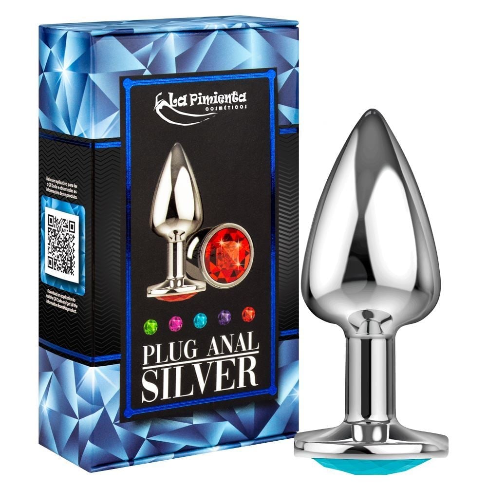 Plug Anal Silver Pedra Cristal La Pimienta