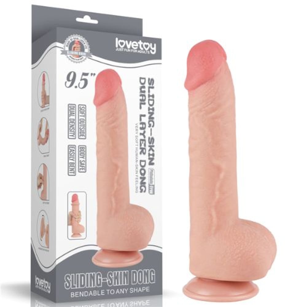 Pênis Realístico Com Pele Deslizante Escroto E Ventosa 24 X 4,3cm Vibe Toys