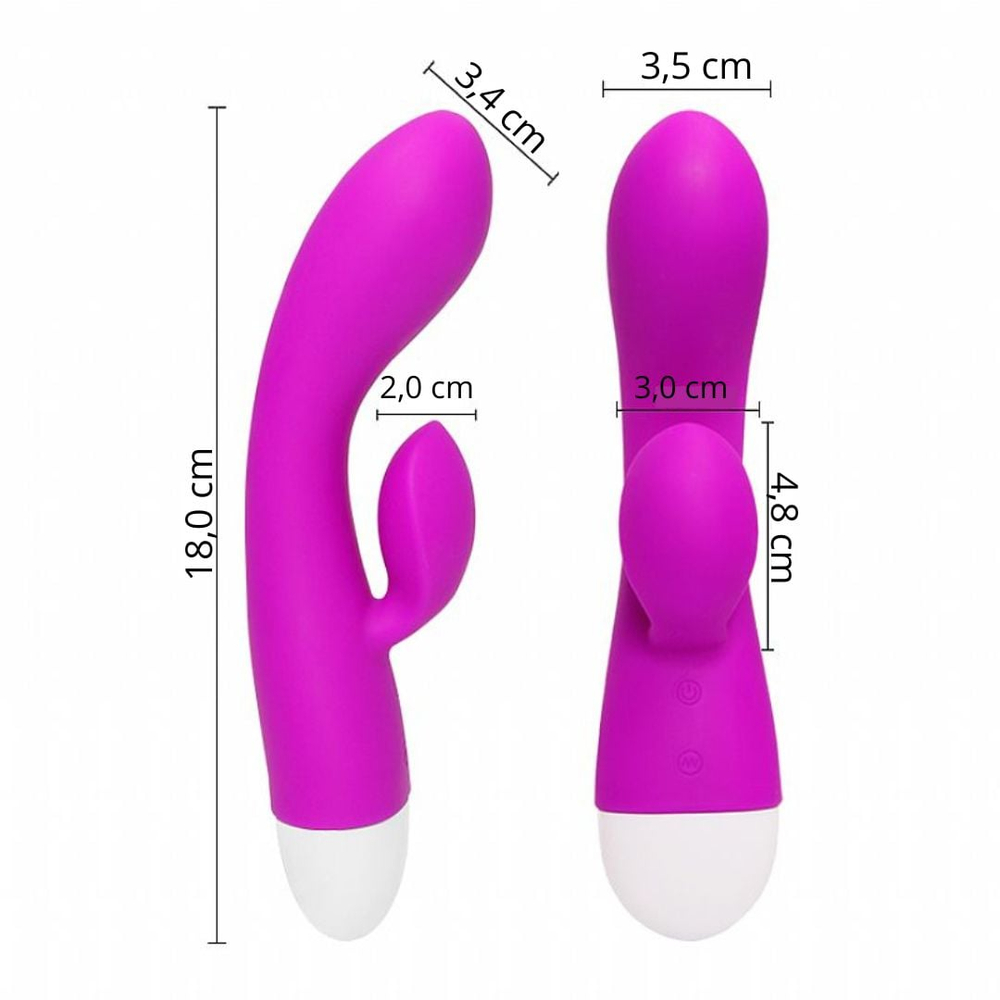 Vibrador Ponto G Com Estimulador De Clitóris Eli 30 Vibrações Pretty Love