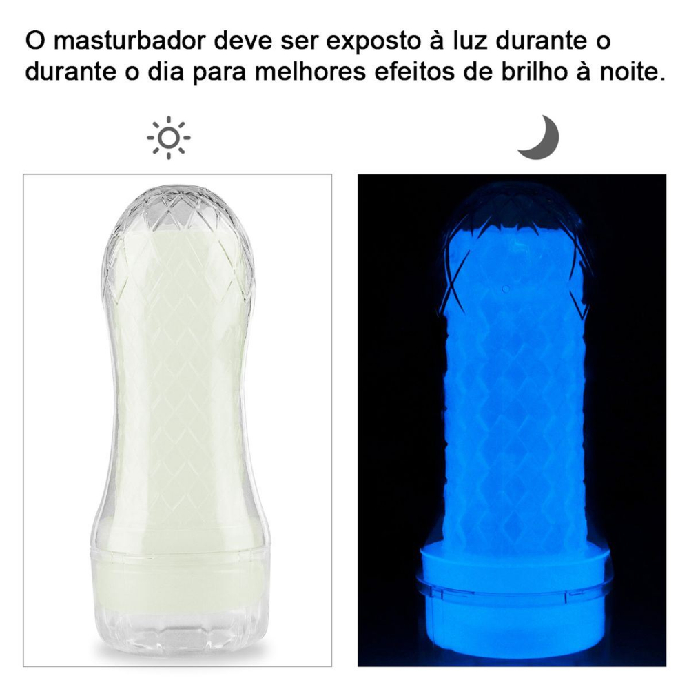 Masturbador Lanterna Fosforescente Ribbed Lumino Play Lovetoy