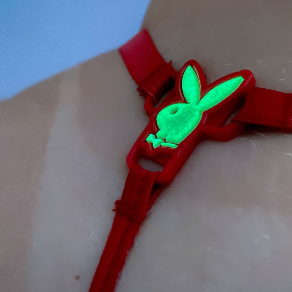 Calcinha Brilhinho Fio Dental Em Renda Coelho Playboy