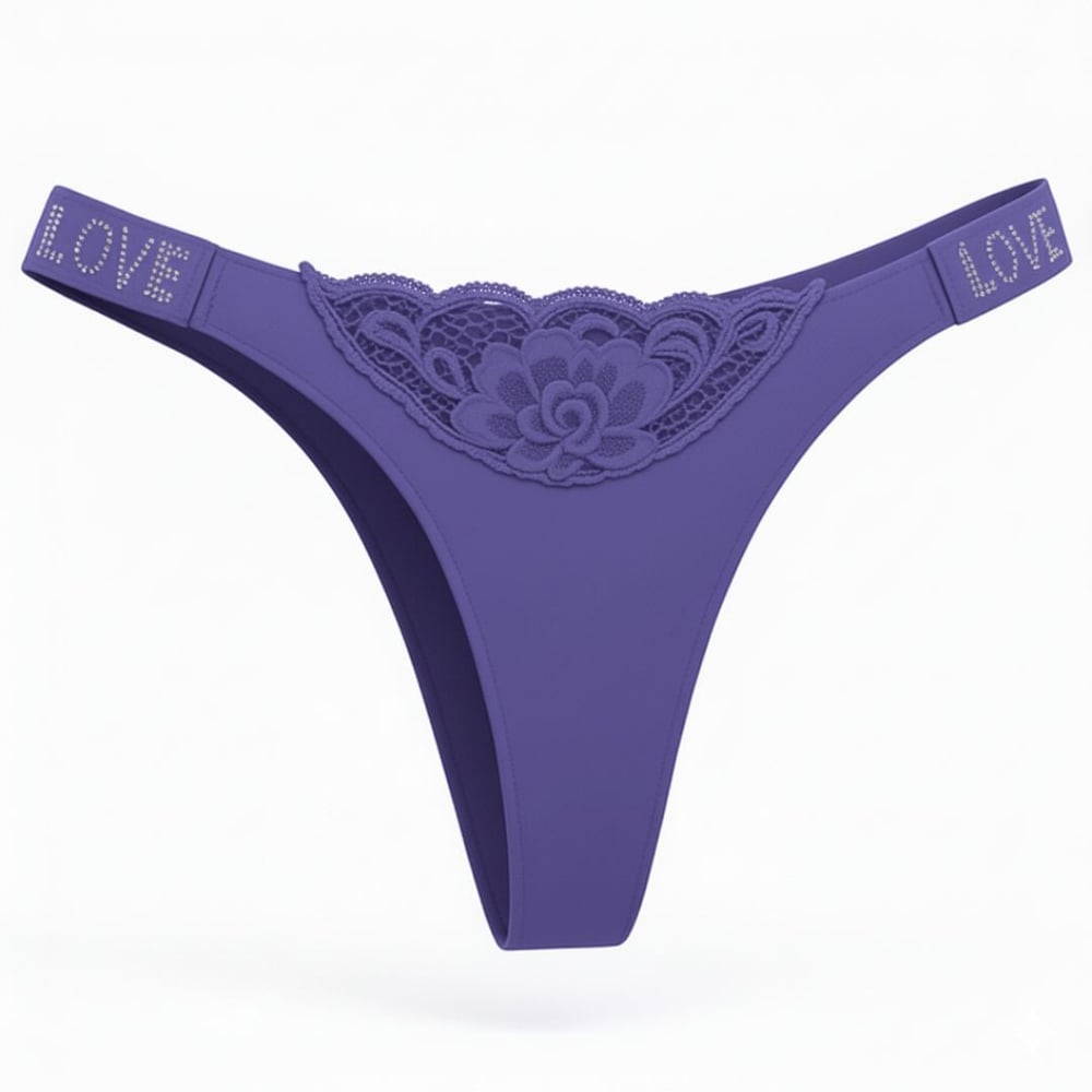 Calcinha Fio Dental Love Corte A Laser E Detalhe De Renda