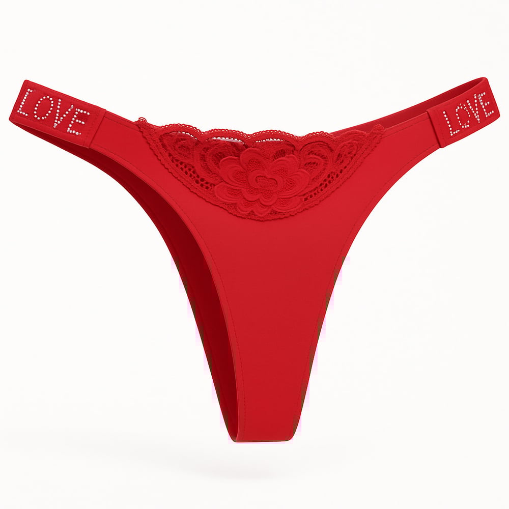 Calcinha Fio Dental Love Corte A Laser E Detalhe De Renda