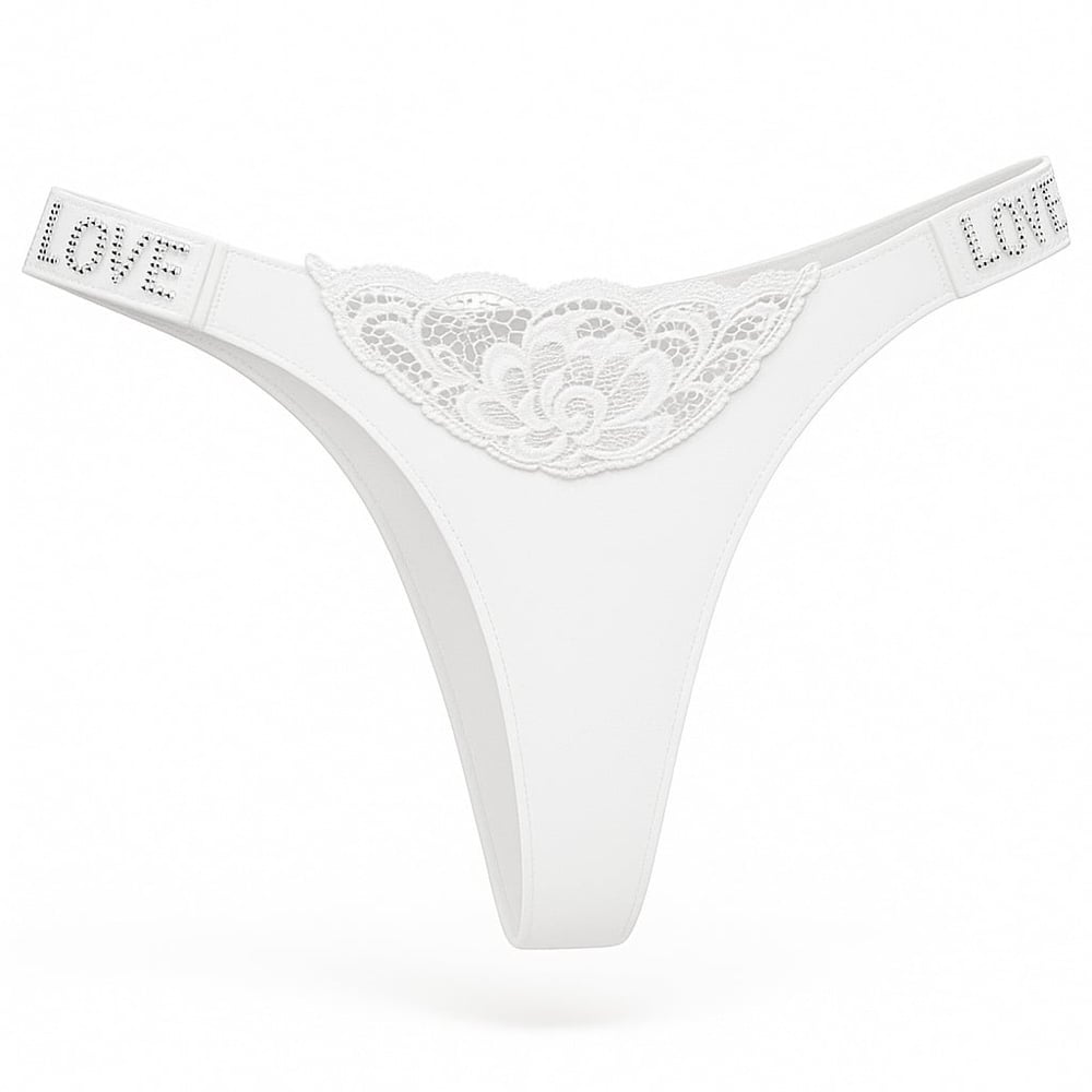 Calcinha Fio Dental Love Corte A Laser E Detalhe De Renda