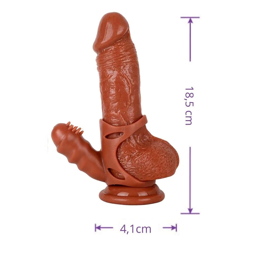 Capa Peniana Com Cinta E Estimulador De Clitóris Vibratório Hanjiang