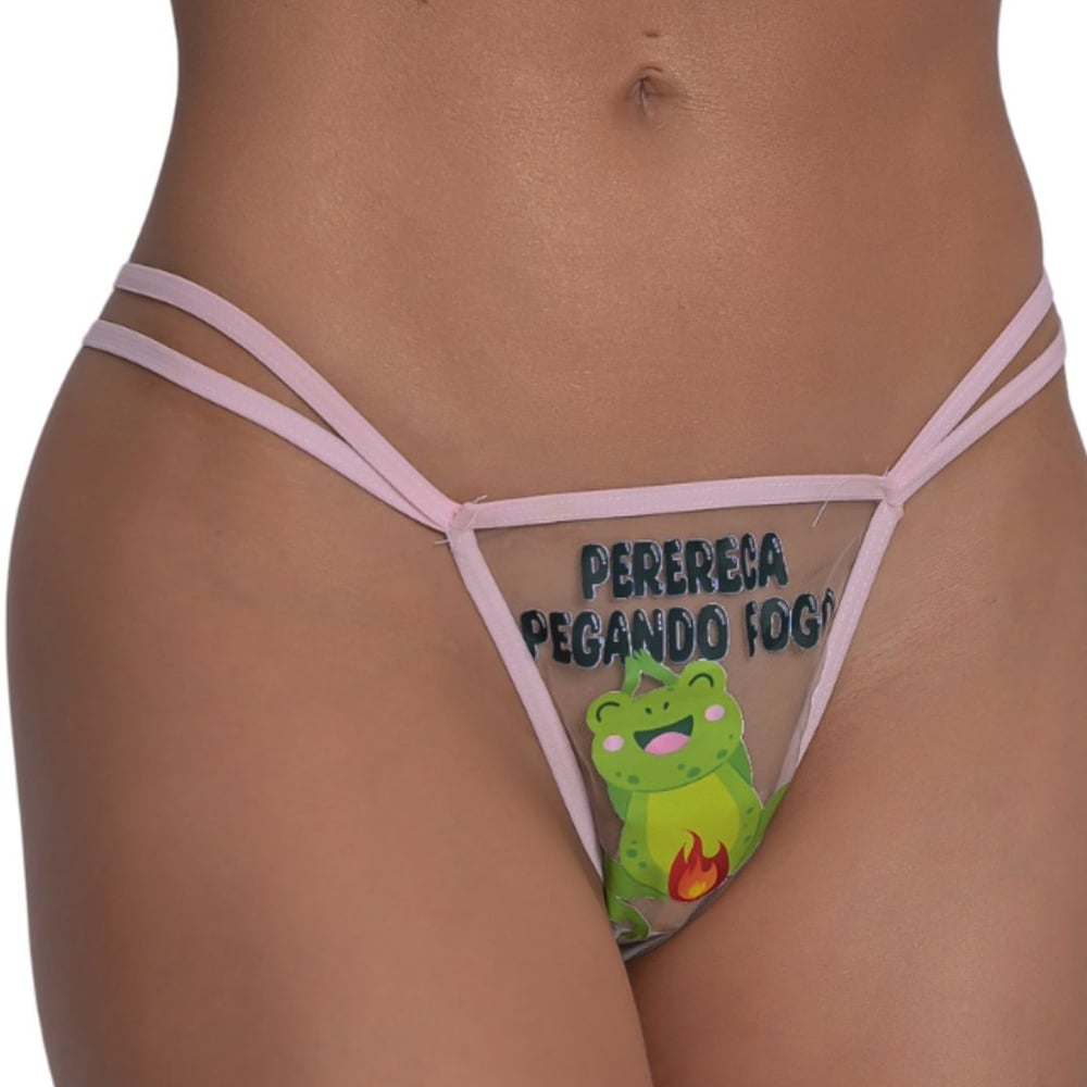 Calcinha Em Tule Perereca Pegando Fogo Pimenta Sexy