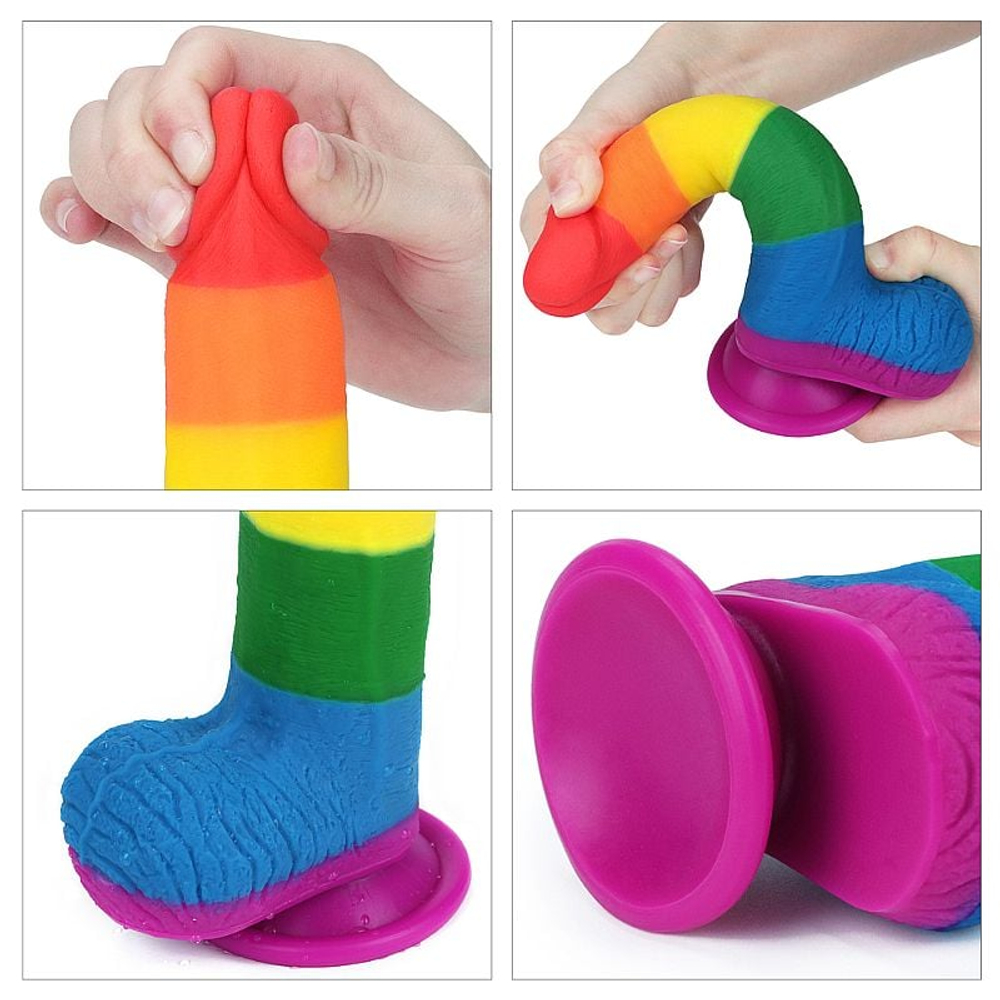Prótese Realística De Silicone Real Skin Linha Pride Com Ventosa 19 X 3,8 Cm Vibe Toys