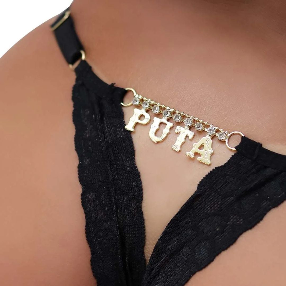 Calcinha Gislaine Strass Puta Tallyta Moda Apimentada