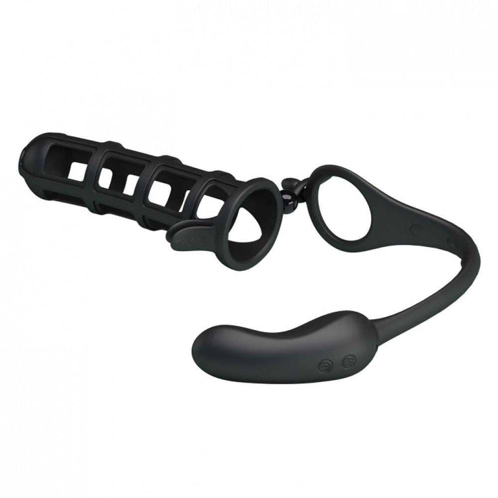 Capa Peniana Vazada Com Plug Anal Hercules 7 Vibrações Pretty Love