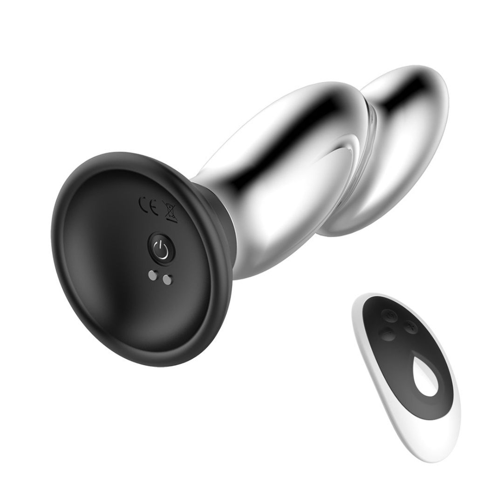 Plug Anal Fingertip Metal Com Ventosa Recarregável Com 10 Modos De Vibração Vibe Toys