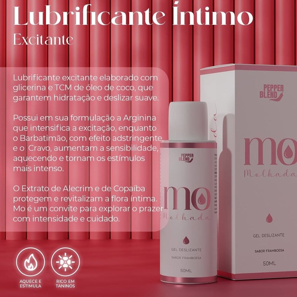 Molhada Gel Deslizante Excitante 50ml Pepper Blend
