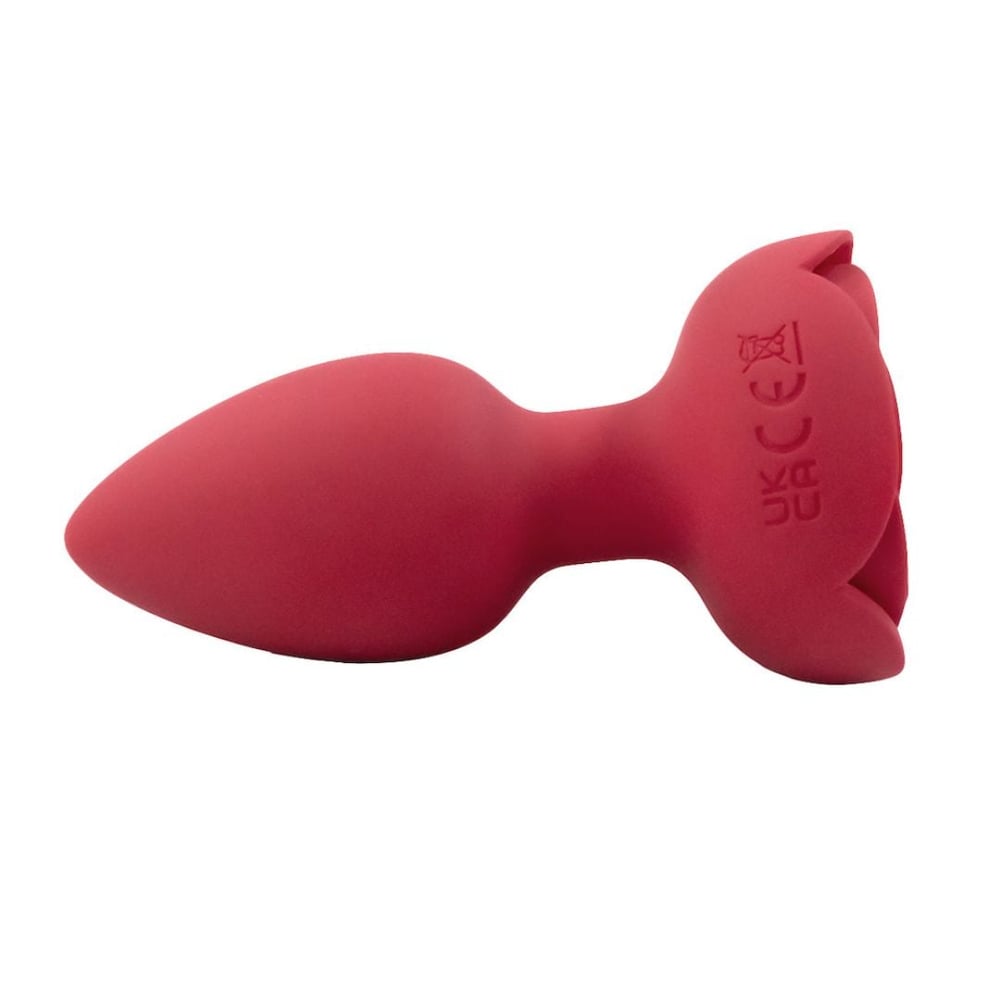 Plug Anal De Silicone Formato De Flor Com Led 10 Modos De Vibração