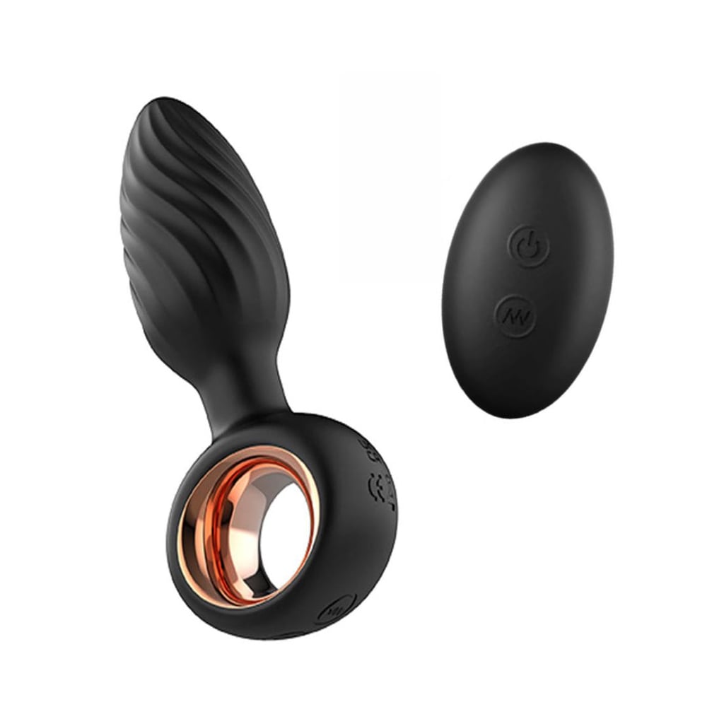 Plug Anal Em Silicone 9 Modos De Vibração E Rotação Com Controle Remoto Sem Fio