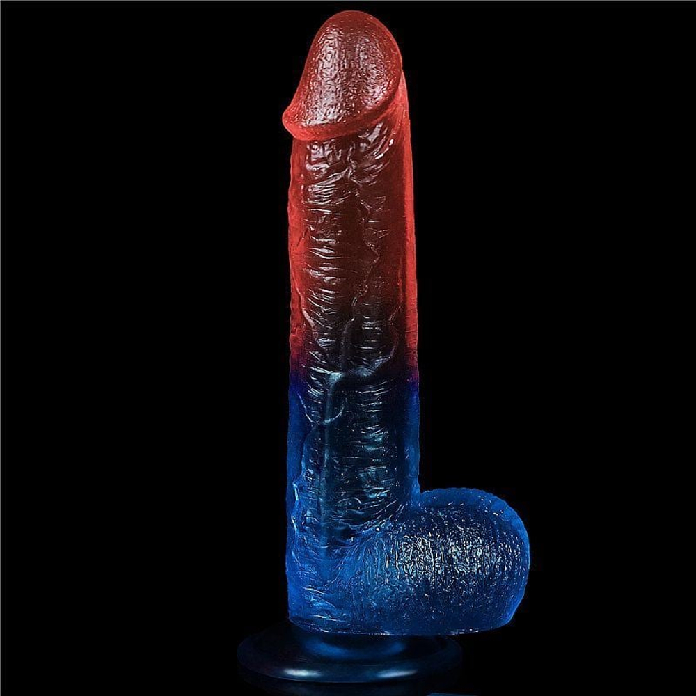 Prótese Realística Com Escroto E Ventosa Duo Color Dazzle Studs 9.0 Lovetoy