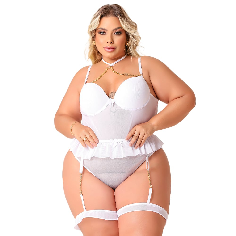 Body Beijo Provocante Plus Size Coleção Kisses Tallyta
