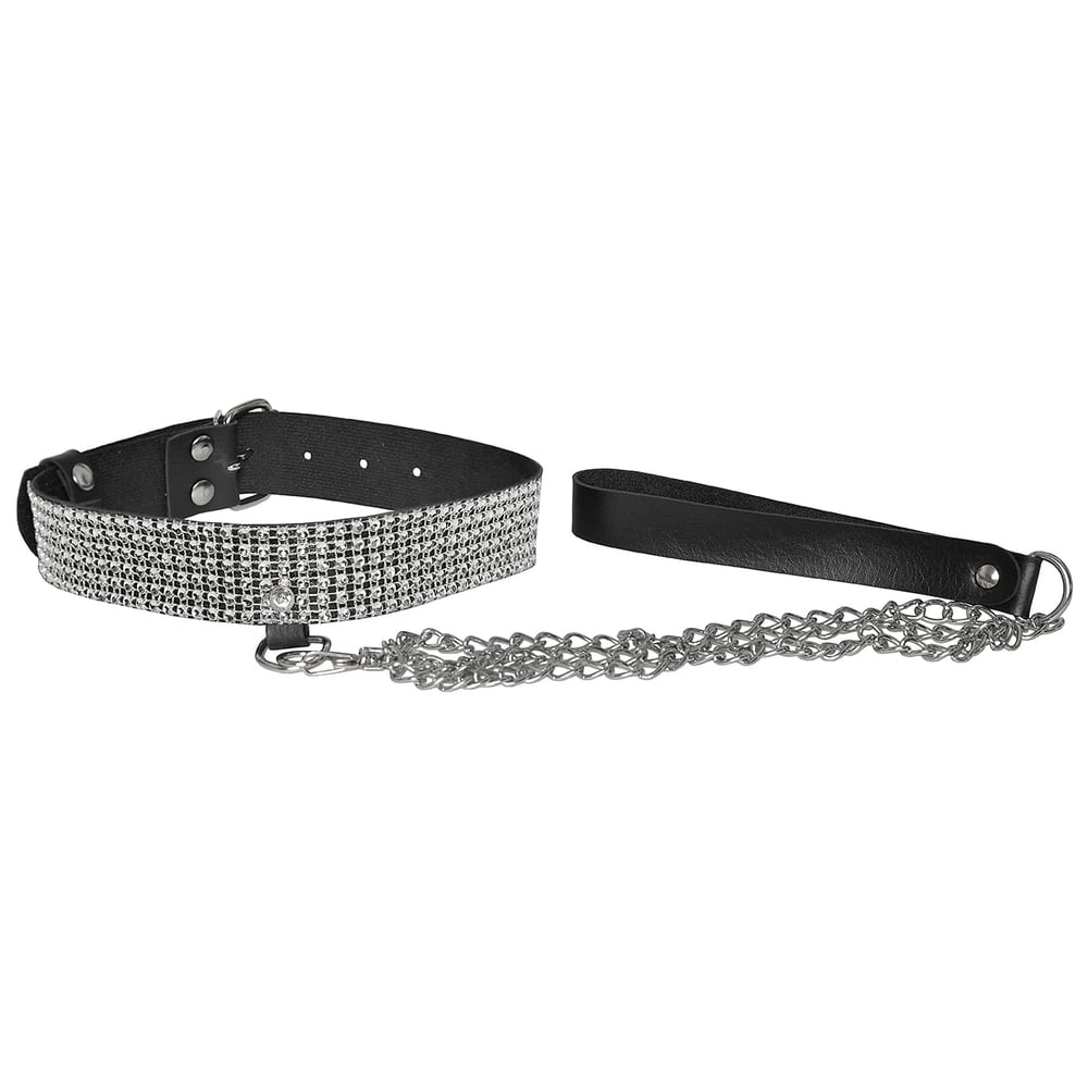 Choker Strass Com Guia Dominatrix