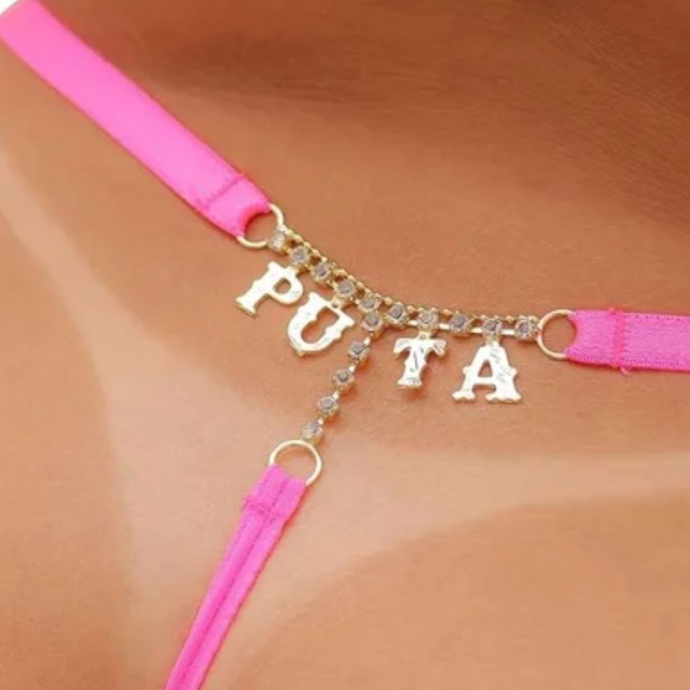 Calcinha Tailandesa Com Strass Puta Tallyta Moda Apimentada