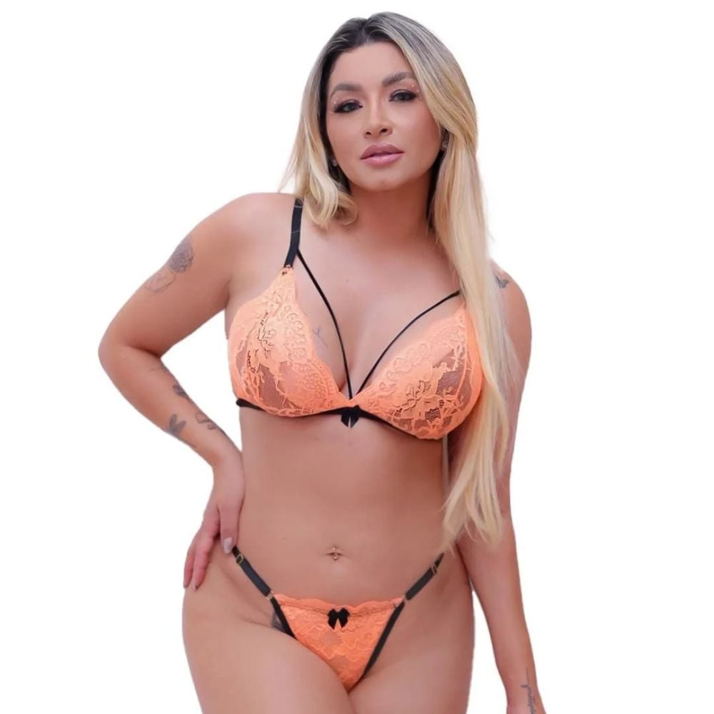 Conjunto Strappy Em Renda Nana Tallyta Moda Apimentada