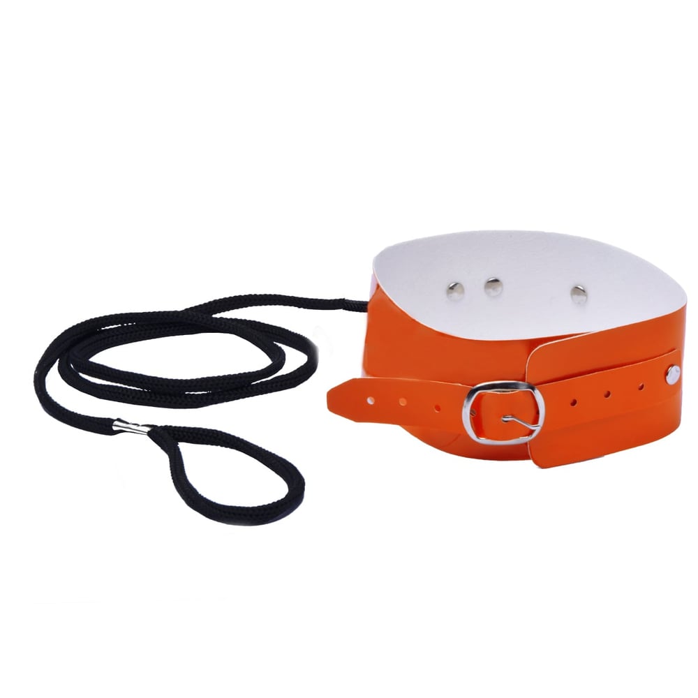 Coleira Em Verniz C/ Guia Estirante Dominatrix 