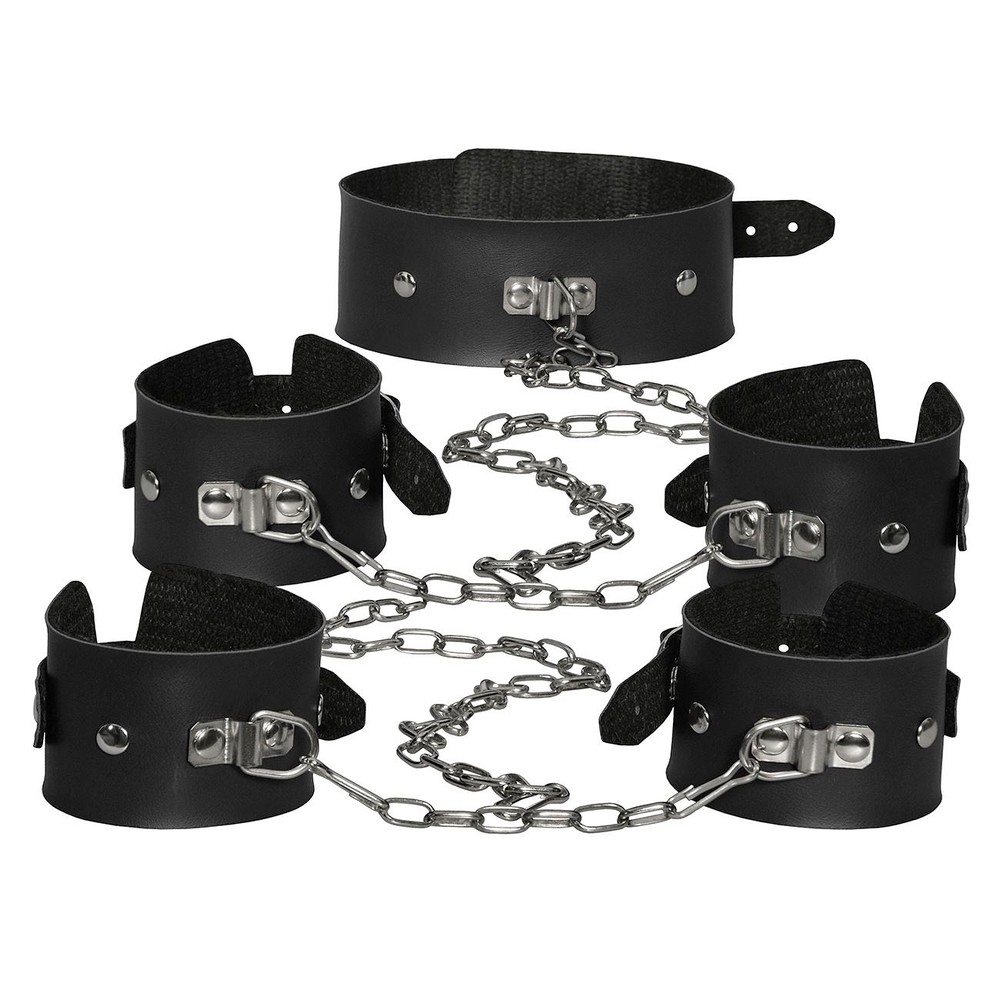 Kit Sado Coleira Algema E Tornozeleiras Dominatrix